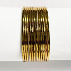 plain mehndi color metal bangles – set of 12 for wholesale from Mumbai