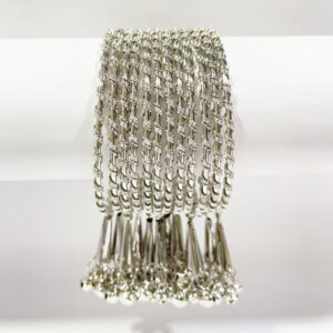 Front view of 530 metal bangle design showing fine shine and pattern