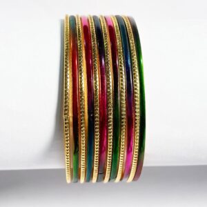 Combo set of 12 multicolor metal bangles – manufactured and wholesaled from Malad, Mumbai