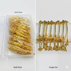 Set of 8 Kashmiri Golden Metal Bangles with Ghungroo – Manufacturer & Wholesaler in Malad, Mumbai